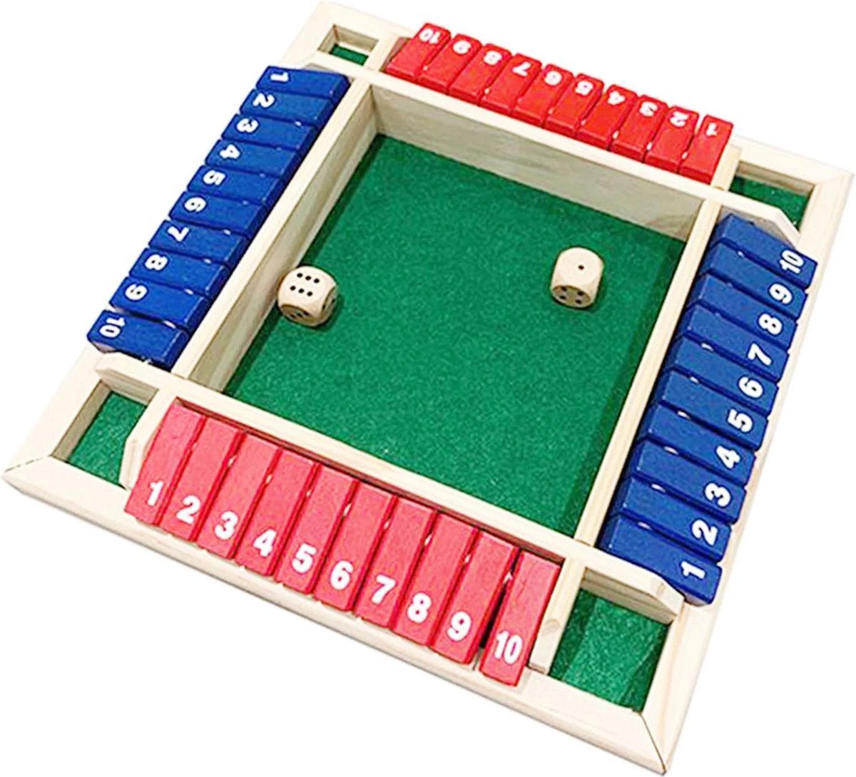 Shut The Box | 4 Spelers | Rood & Blauw